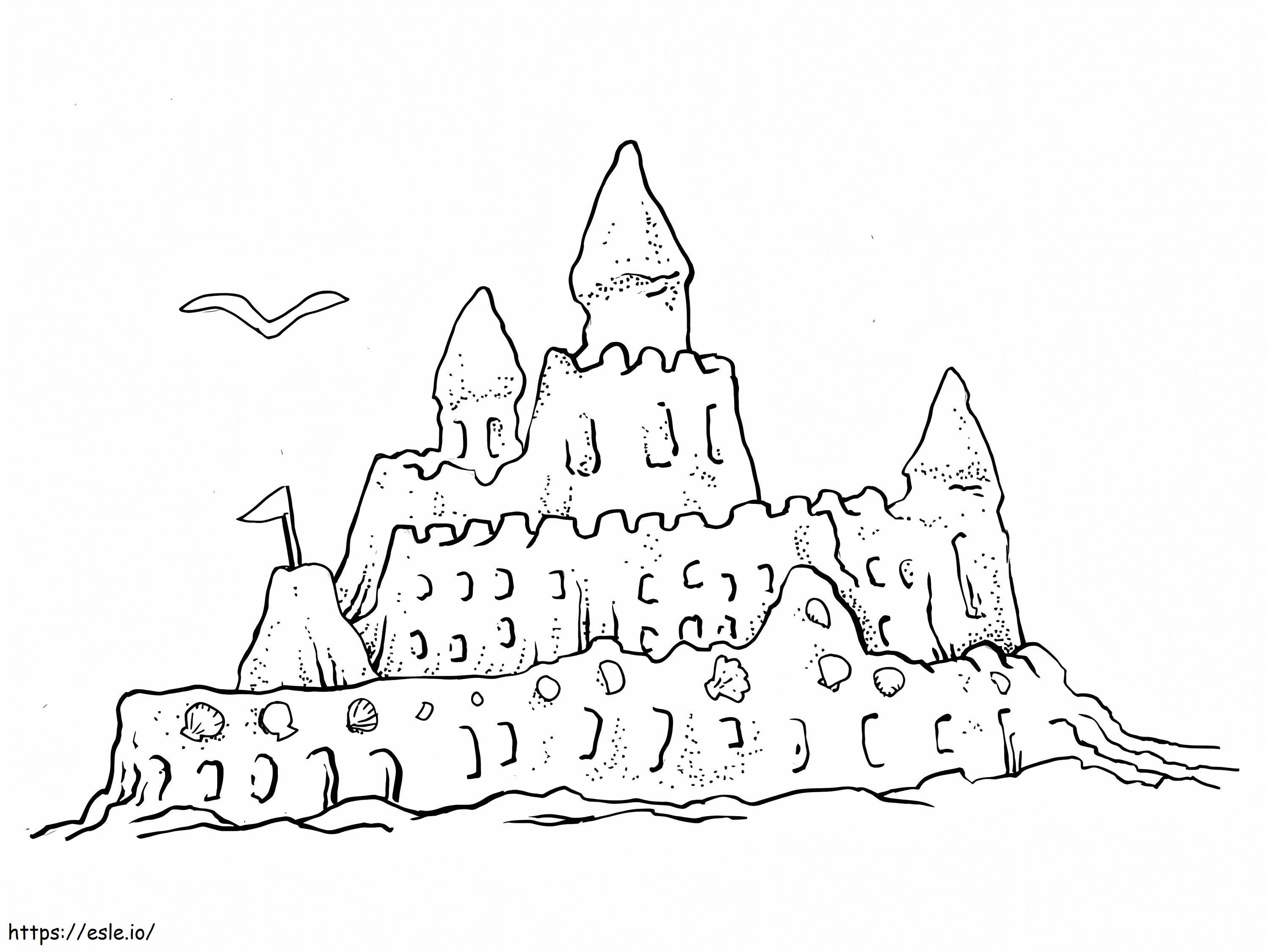 Coloriage Château de sable frais à imprimer dessin