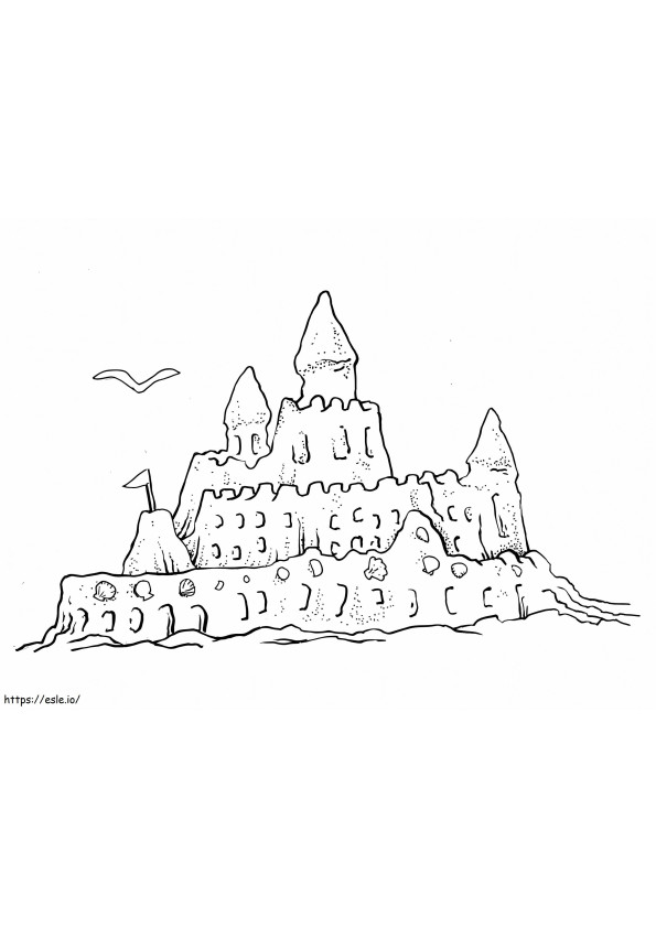 Fajny zamek z piasku kolorowanka