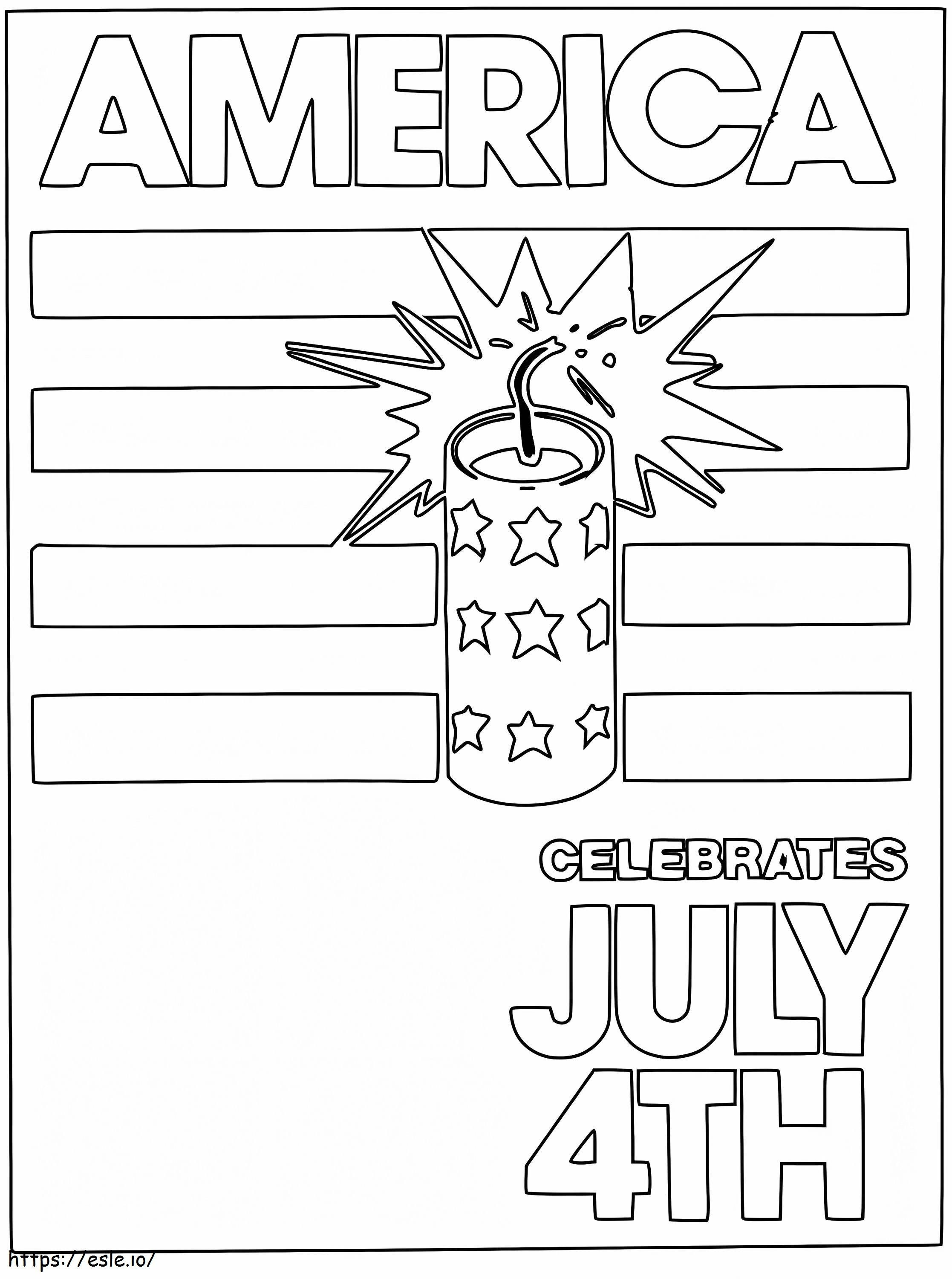 Coloriage Jour de l'Indépendance américaine 5 à imprimer dessin