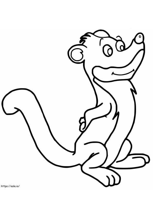 Cartoon Weasel coloring page