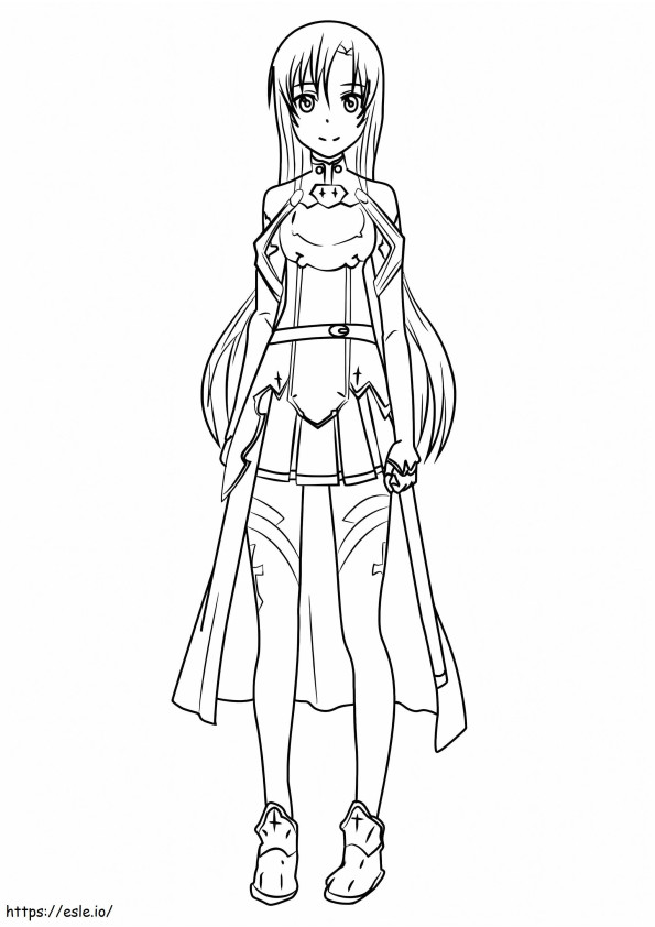 Asuna Yuuki para colorear