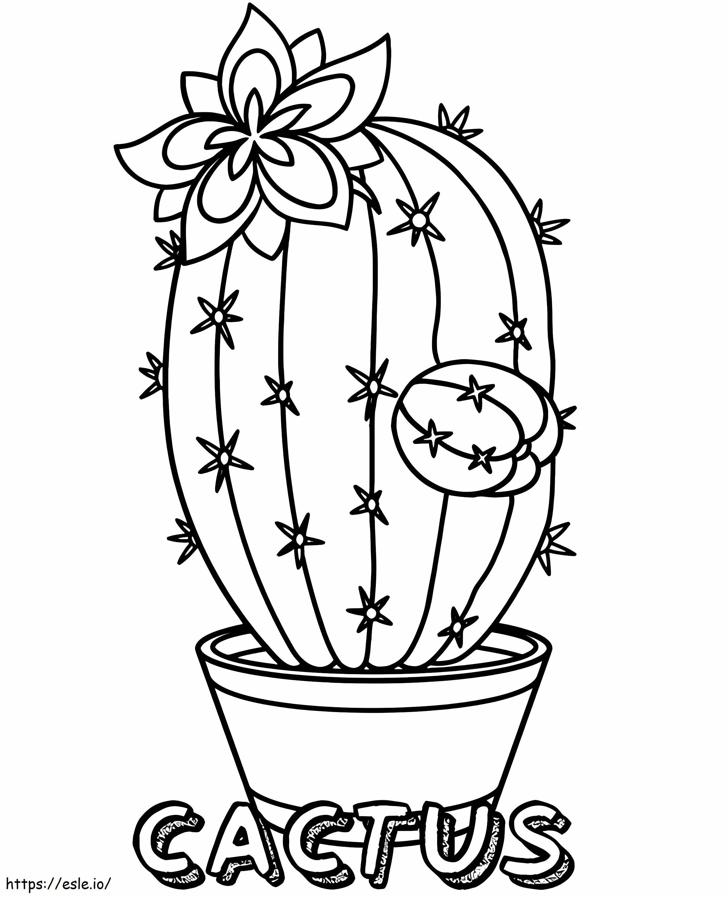 Podstawowy kaktus kolorowanka