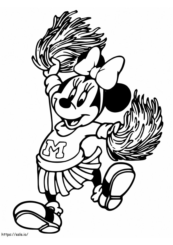 La Pom Pom Girl Minnie Mouse de colorat