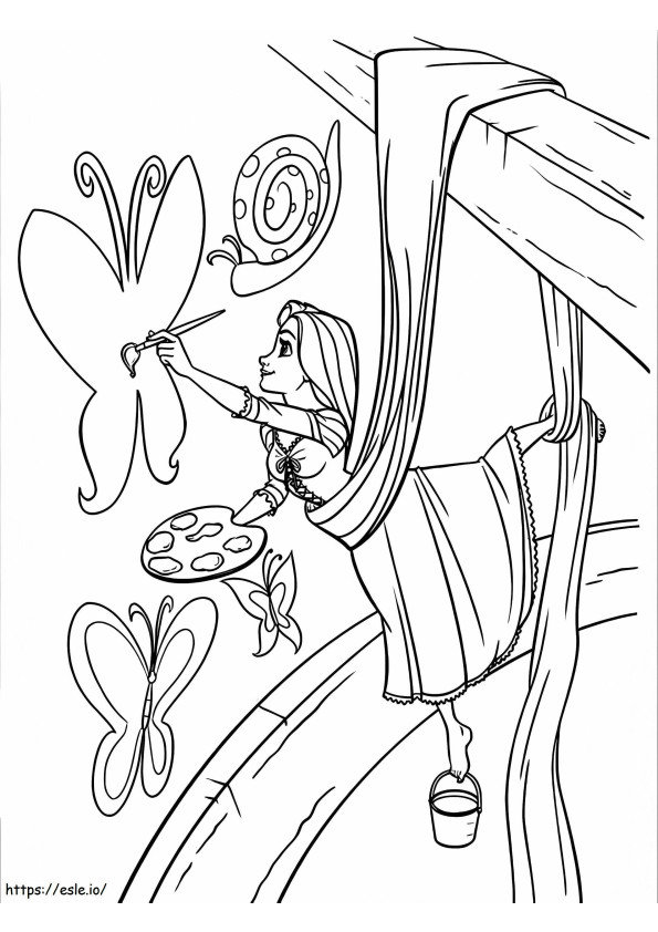 Stunning Rapunzel Painting coloring page