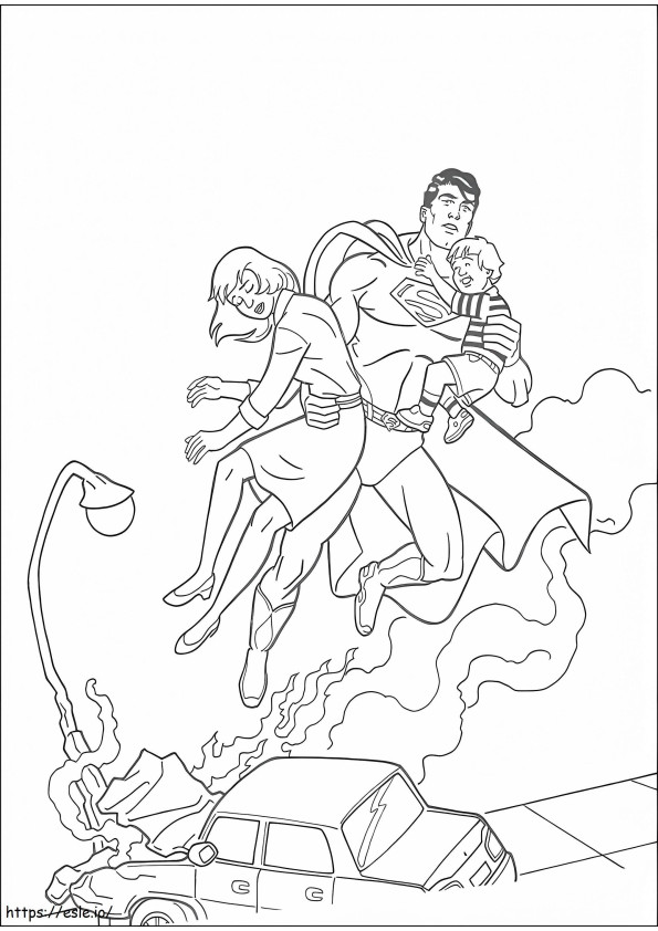 1533960701 Superman Saving People A4 coloring page