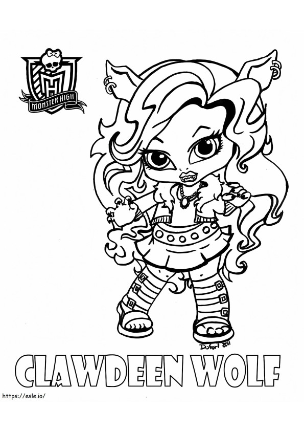 Coloriage Monster High Bébé Clawdeen Loup à imprimer dessin