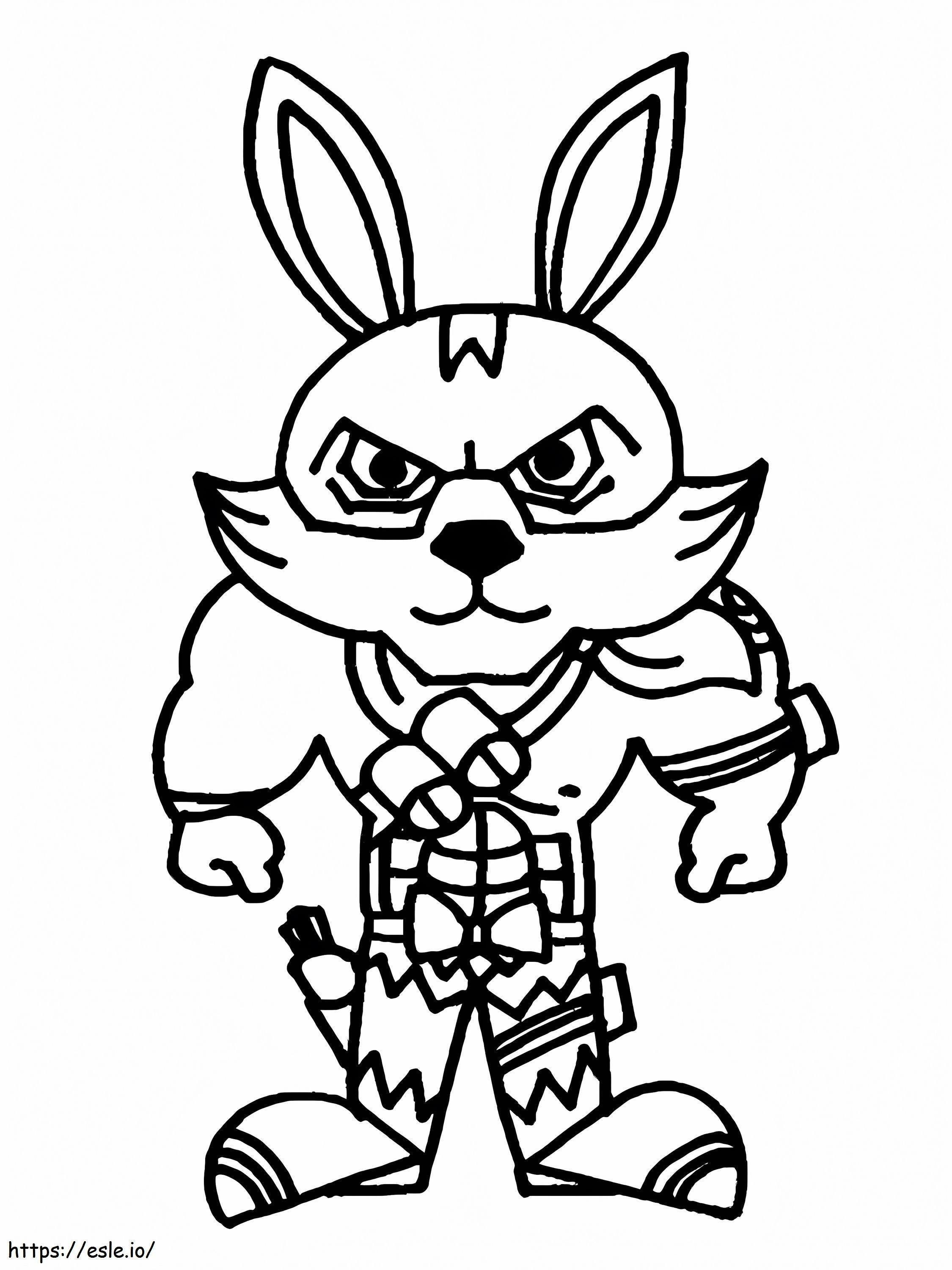 Bunny krijger gratis vuur kleurplaat kleurplaat