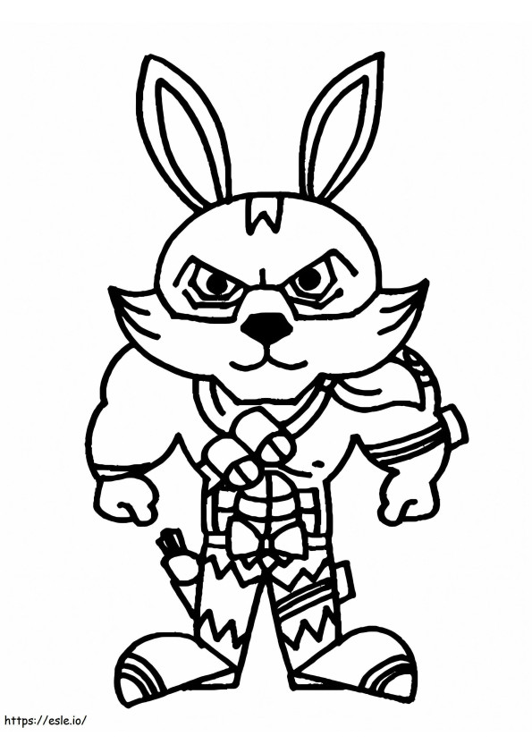Bunny Warrior Free Fire coloring page