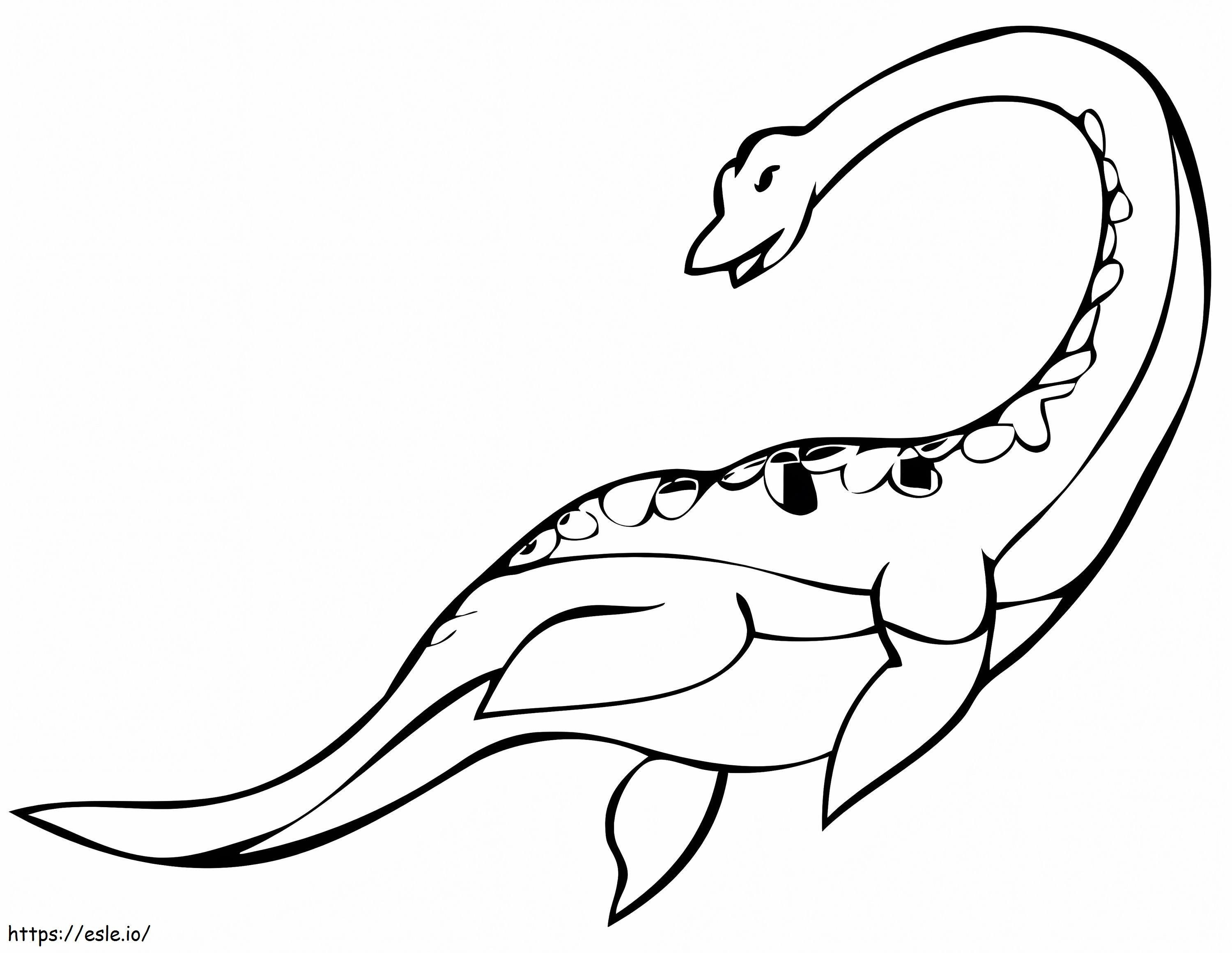 Plesiosauro Sauropsida da colorare