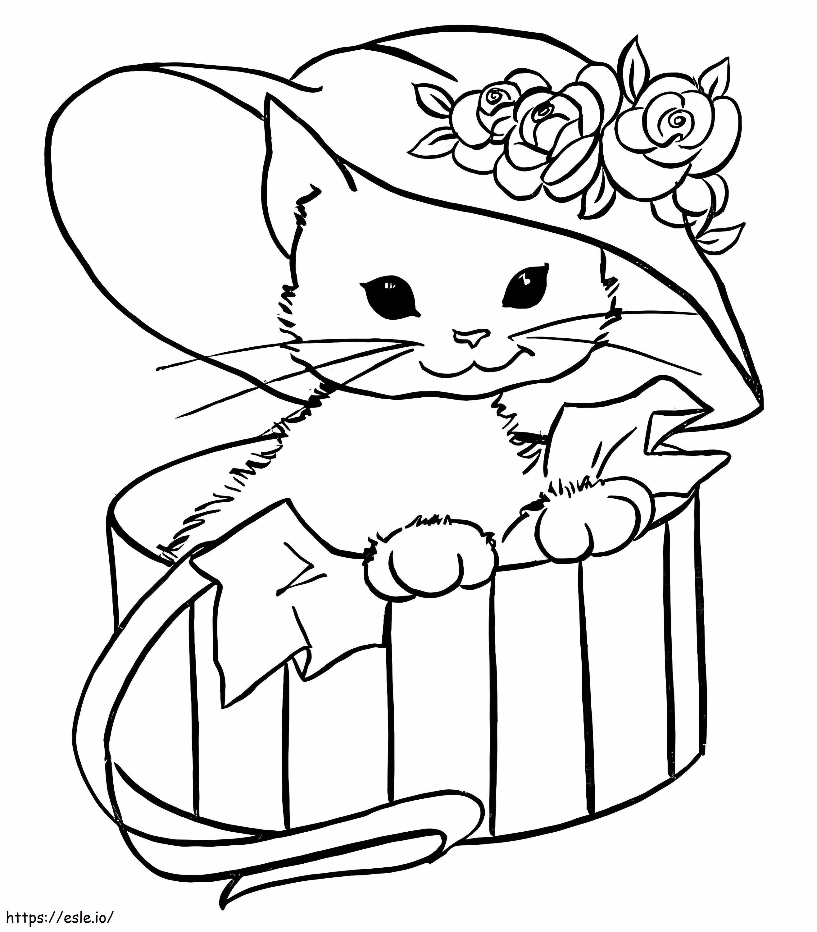 Coloriage Pour filles chats chaton à imprimer dessin