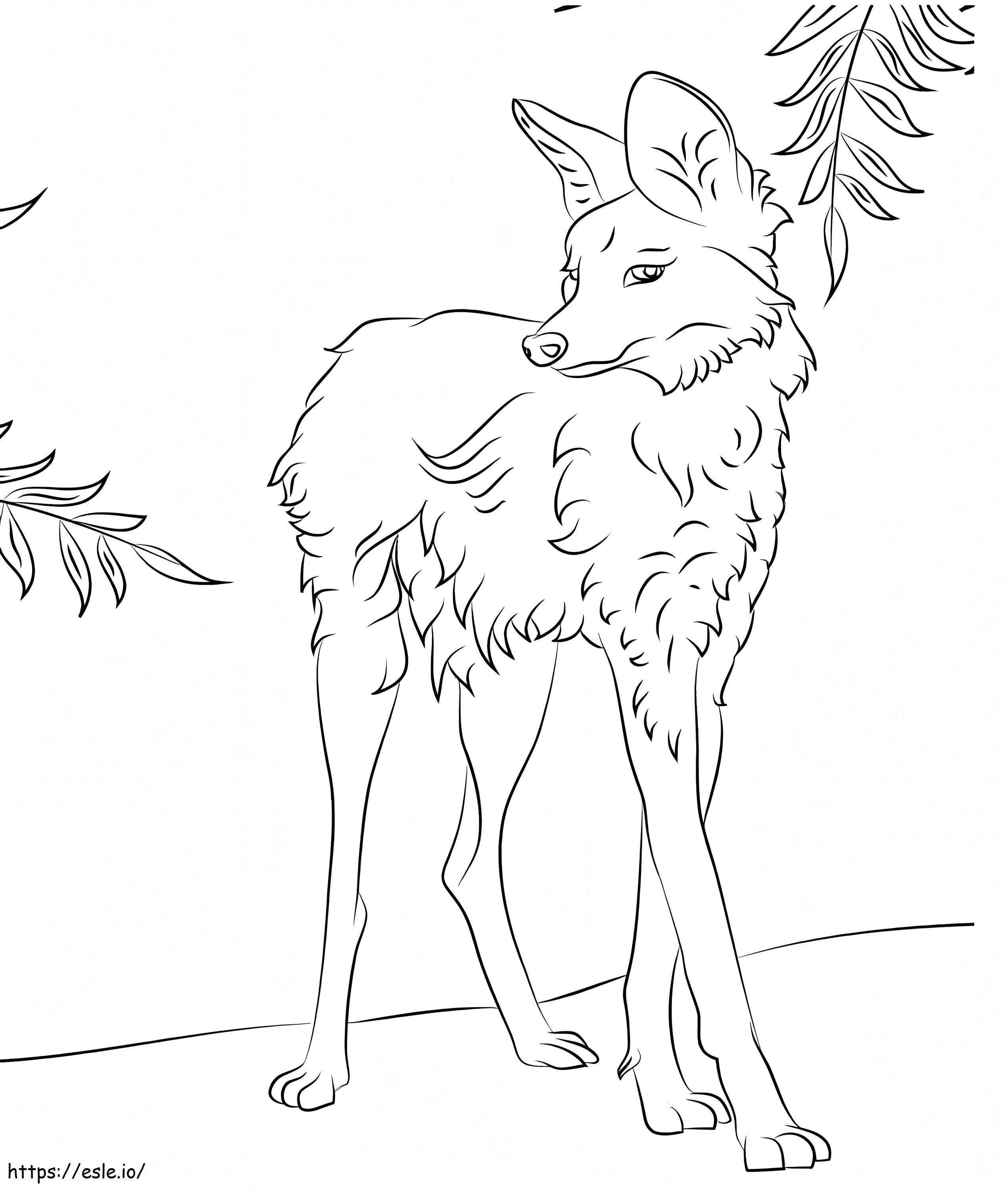 Dibujo para colorear Lobo Amelnado