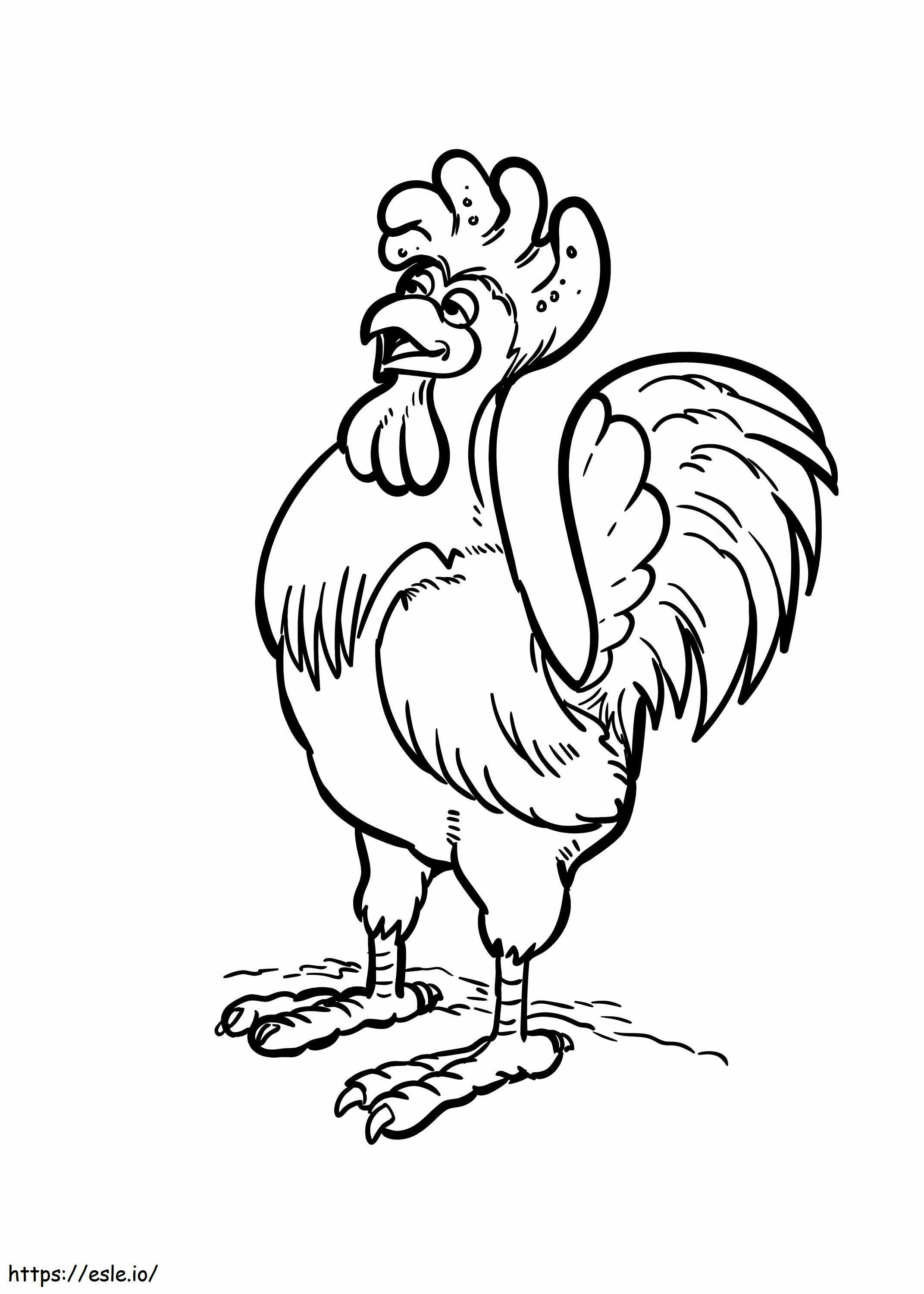 Funny Rooster Drawing coloring page