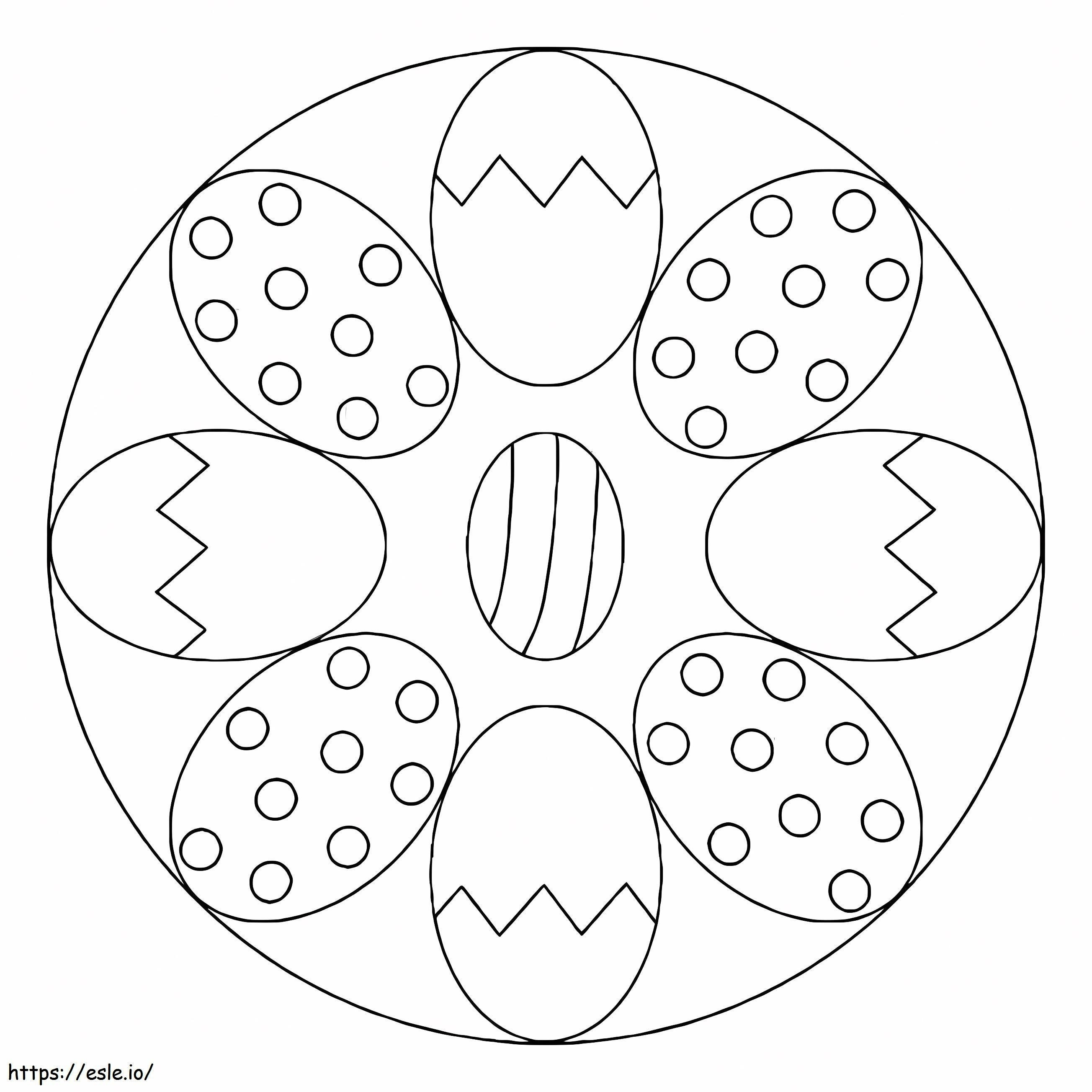 Mandala delle uova di Pasqua 1 da colorare