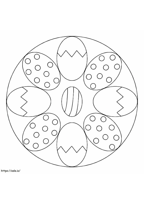 Coloriage Oeufs de Pâques Mandala 1 à imprimer dessin