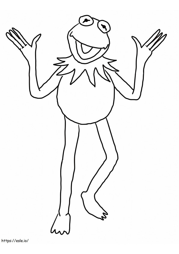 Happy Kermit The Frog coloring page