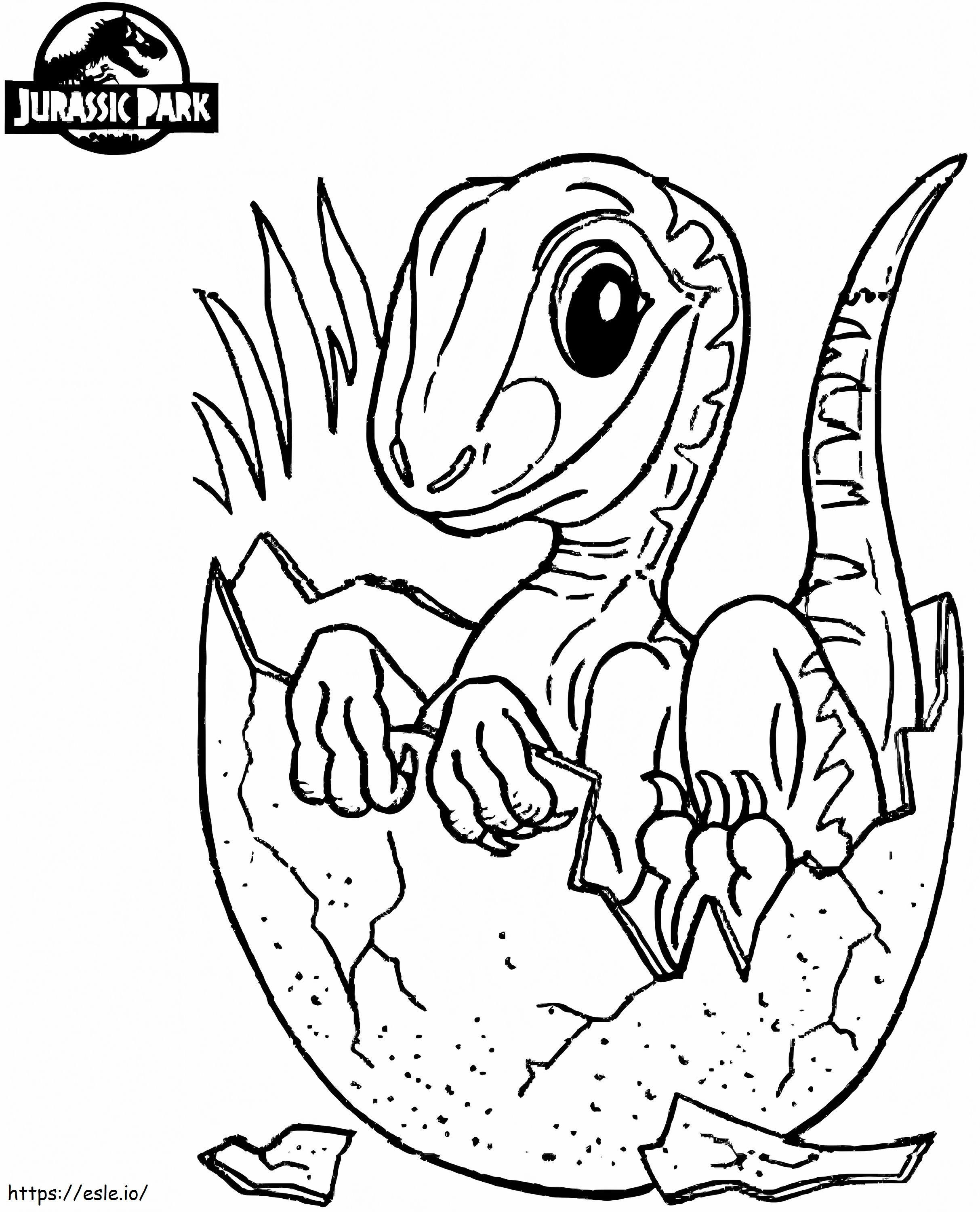 Coloriage Bébé dinosaure dans Jurassic World à imprimer dessin
