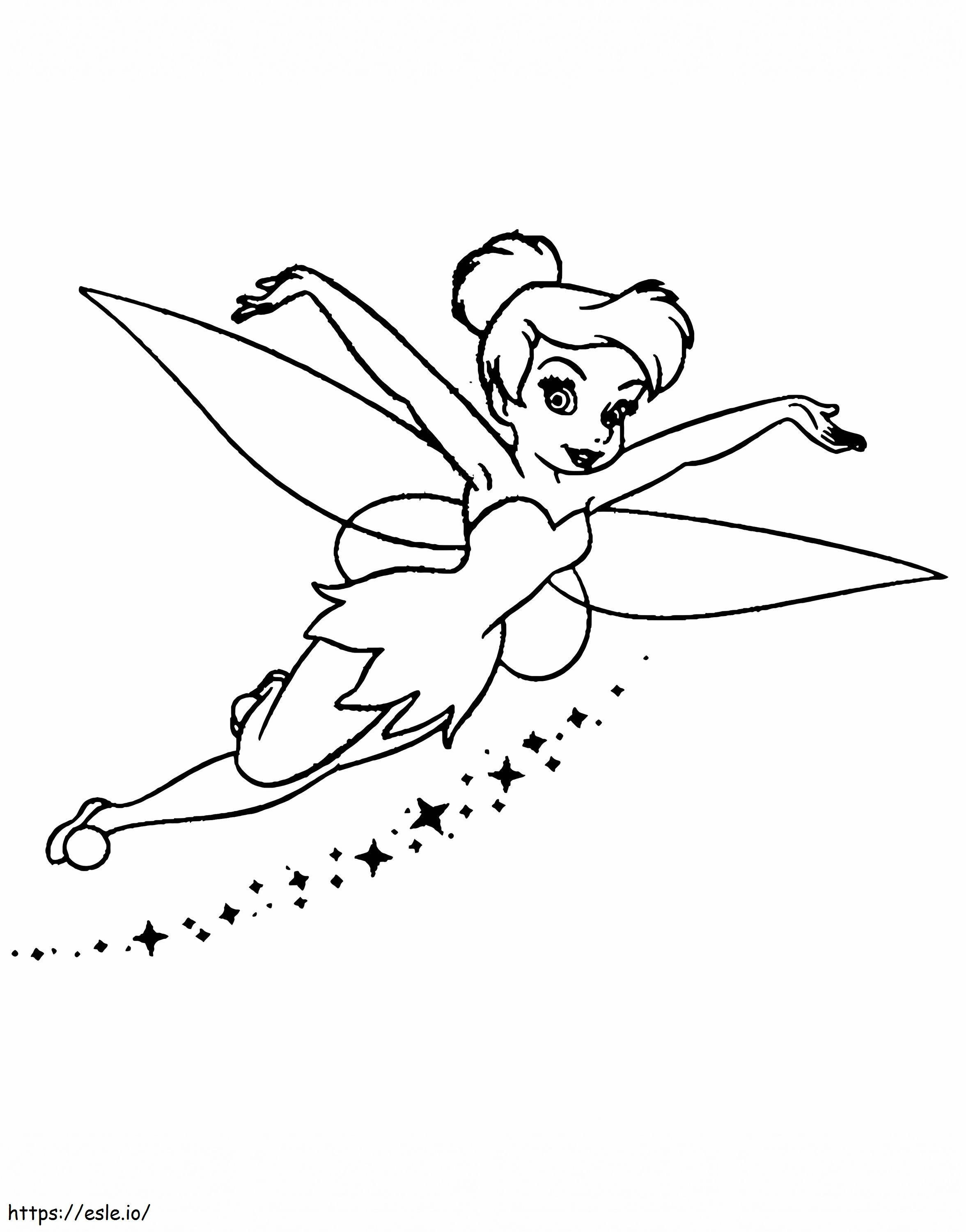Flying Clochette Fee coloring page