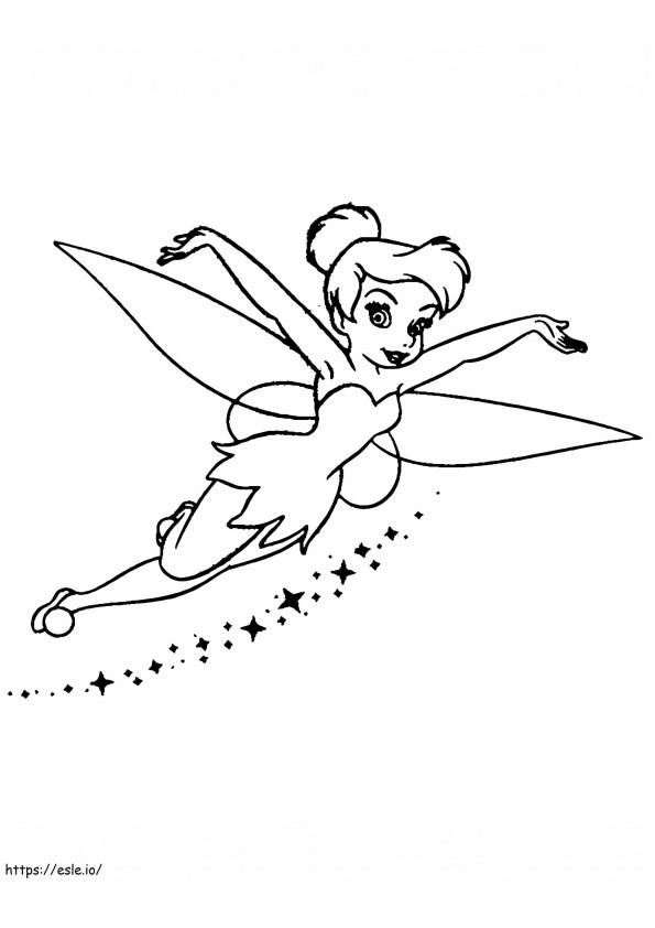 Flying Clochette Fee coloring page