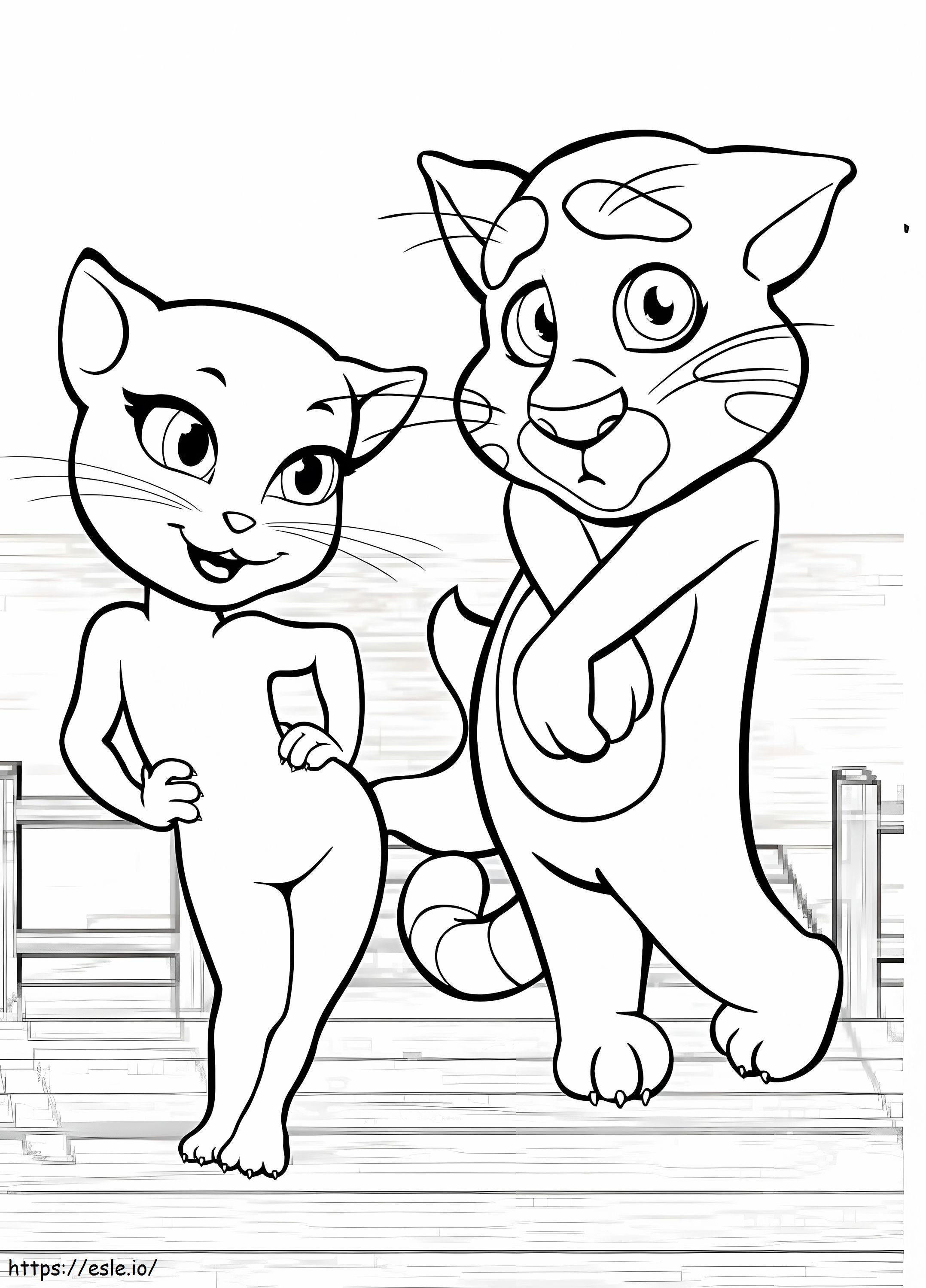 Talking Tom Is Shy coloring page