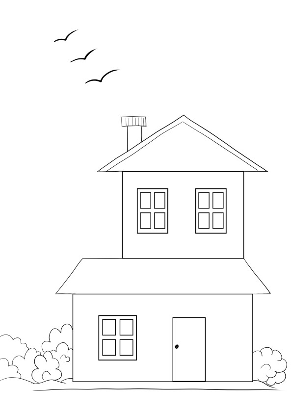 House coloring image to print for free