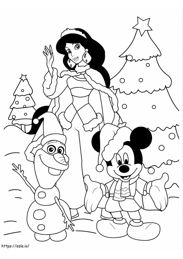 Printable Disney Christmas coloring page