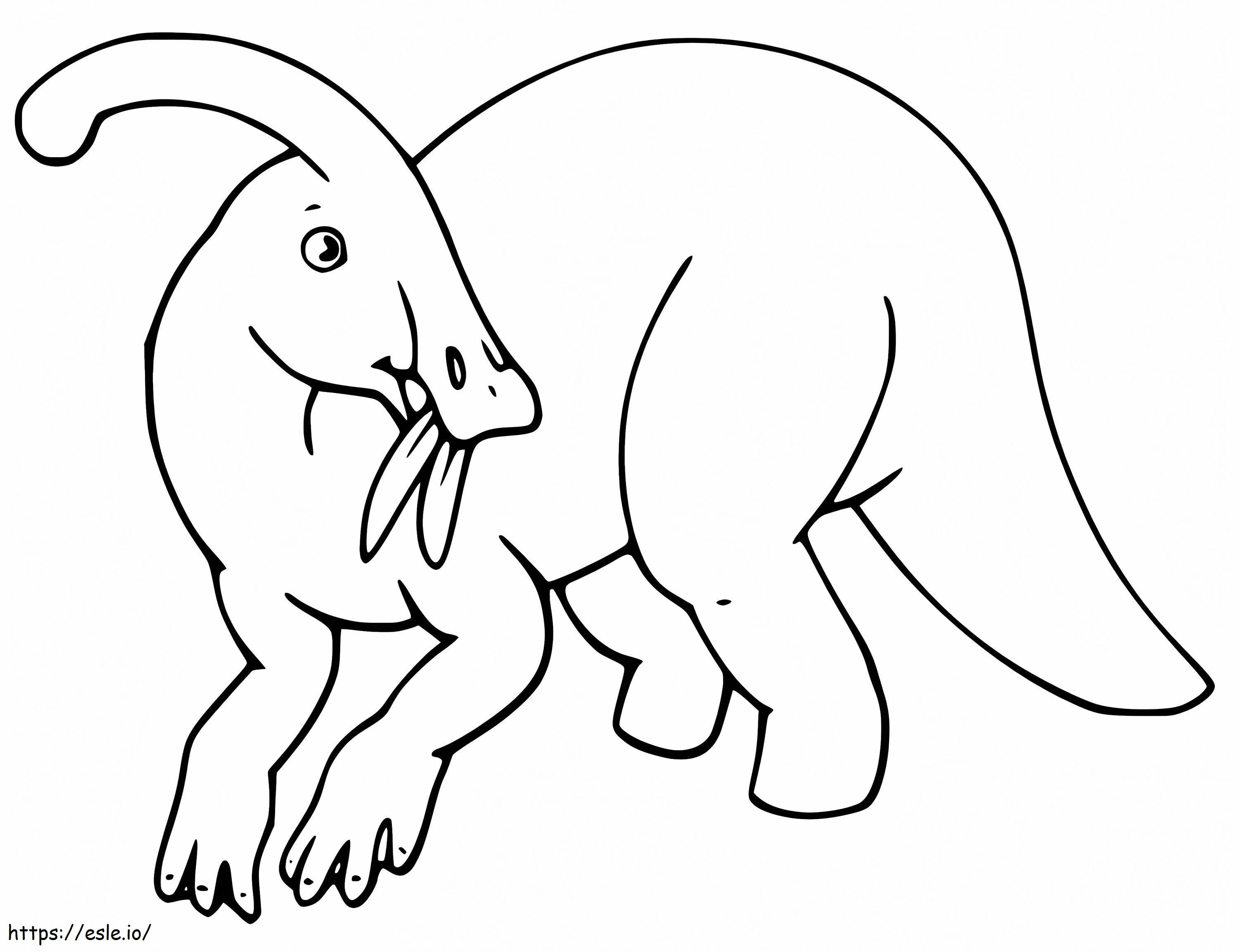 Parasaurolophus comendo folhas para colorir
