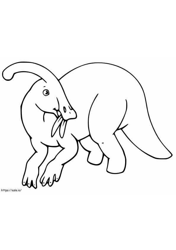 Parasaurolophus che mangia le foglie da colorare