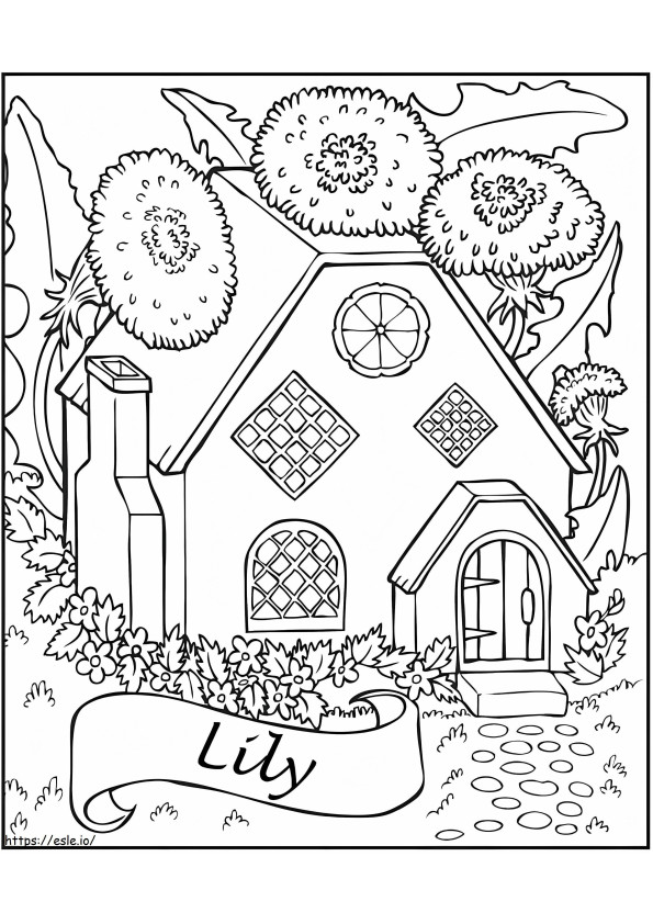 Personalized Fairy House coloring page