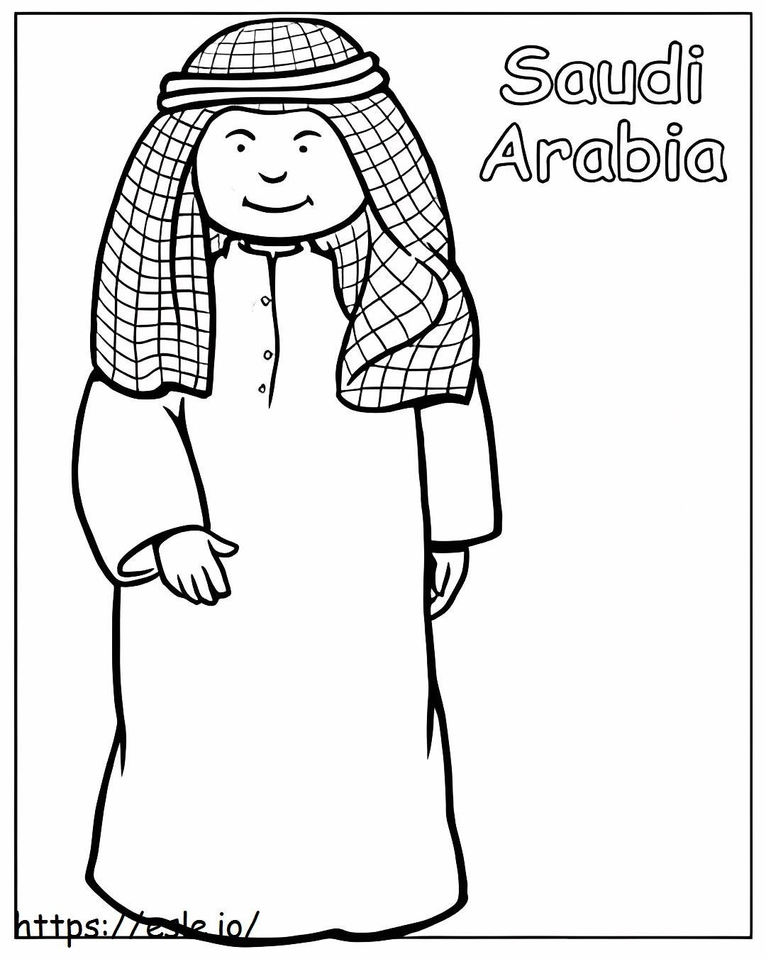 Coloriage Homme d'Arabie Saoudite à imprimer dessin