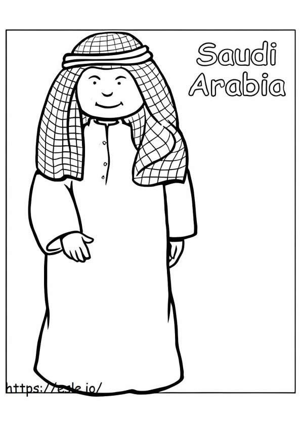 Saoedi-Arabië man kleurplaat