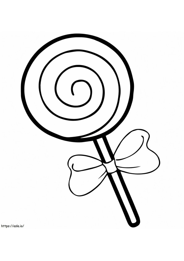 Lollipop With Ribbon coloring page