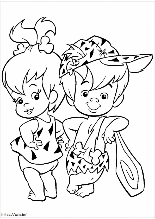 Cute Pebbles And Bamm Bamm coloring page