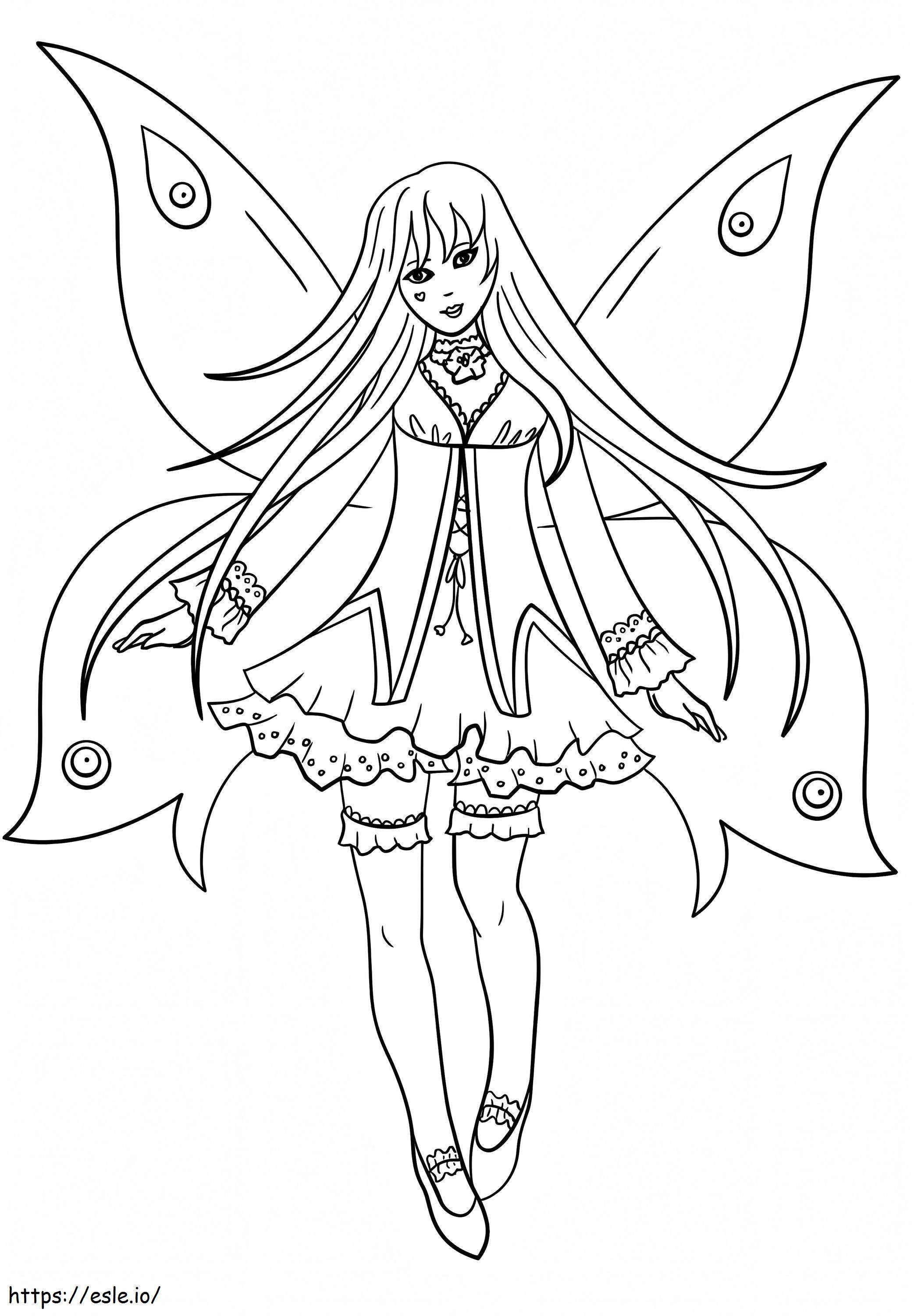 Goth Fairy 1 coloring page