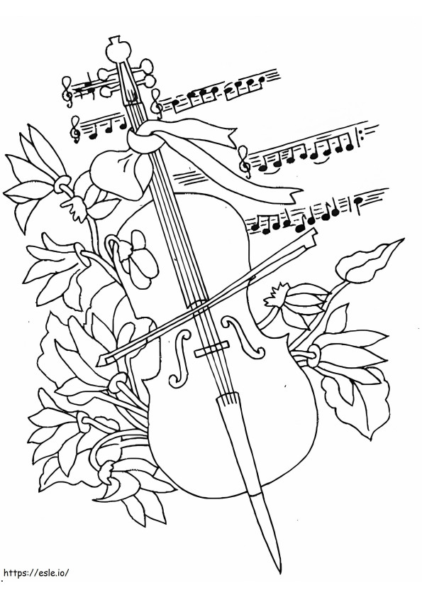 Cello 1 kleurplaat