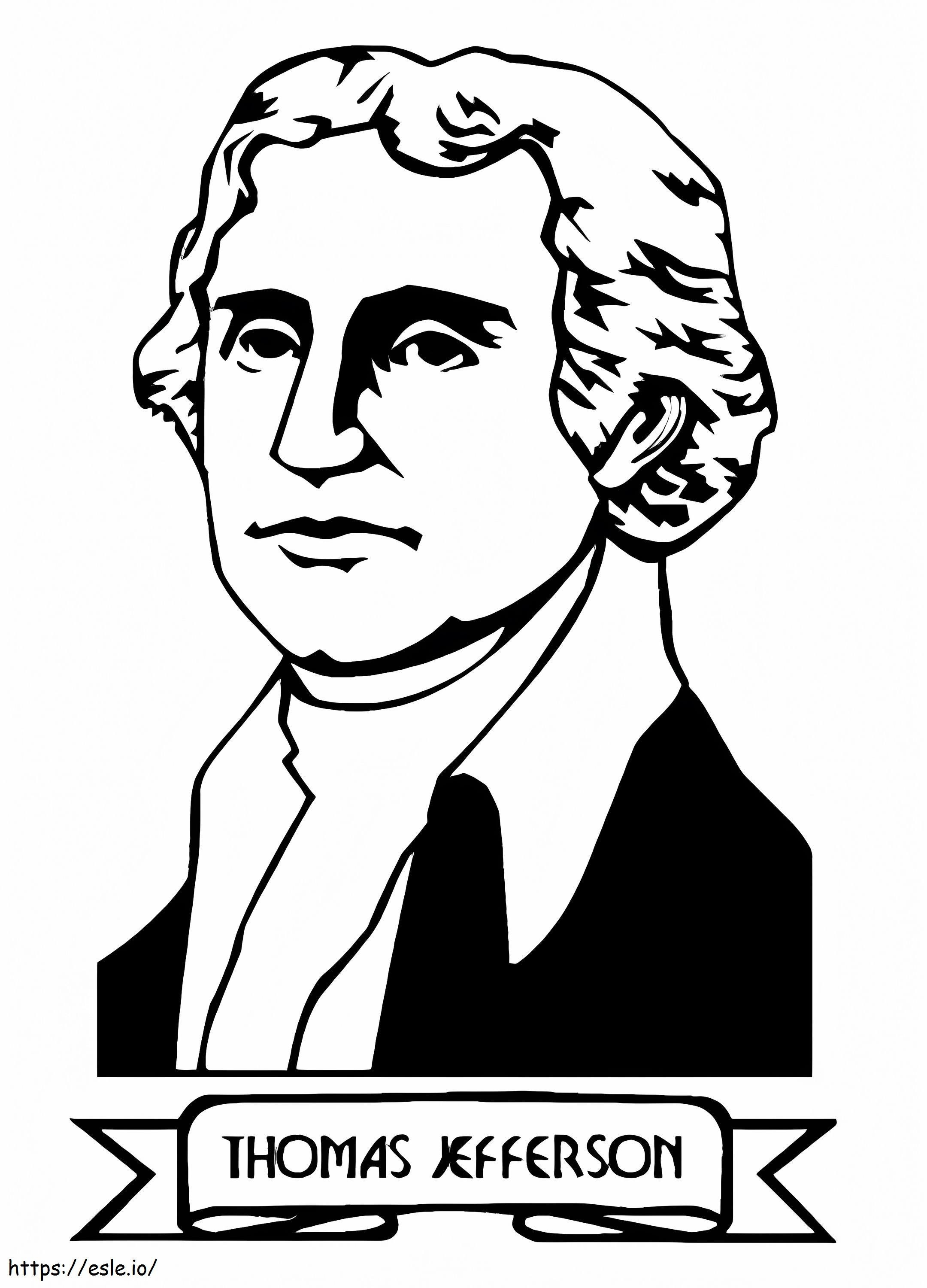 印刷可能な大統領トーマス・ジェファーソン ぬりえ - 塗り絵