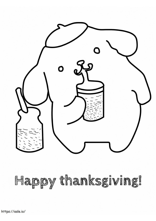 Pompompurin Drinking coloring page