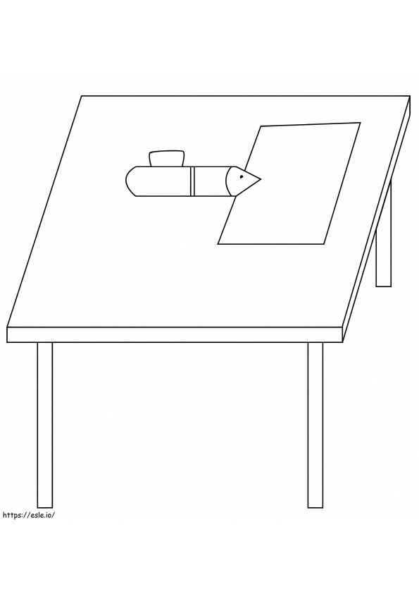 Pen On Table coloring page