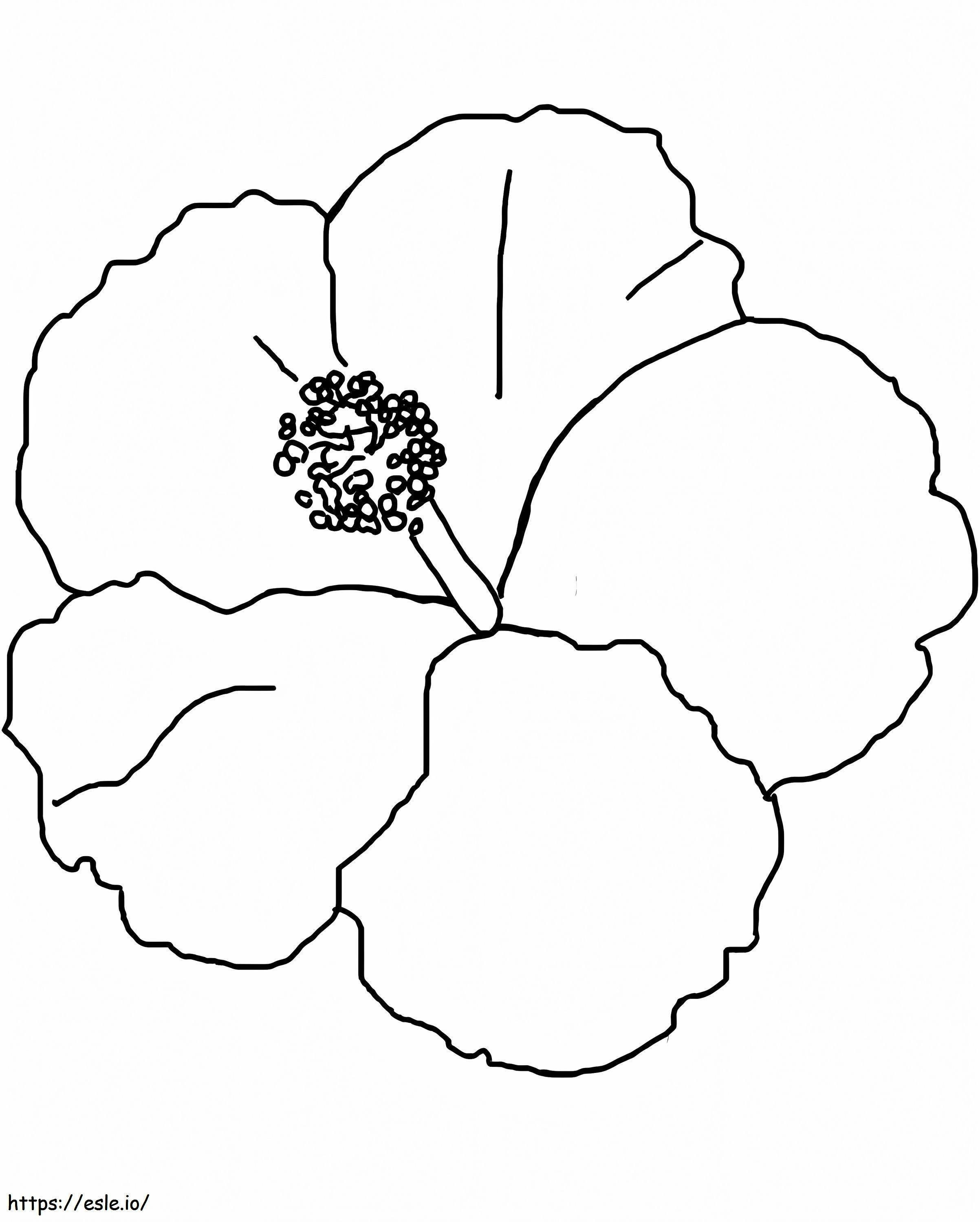Flor de hibisco 14 para colorear
