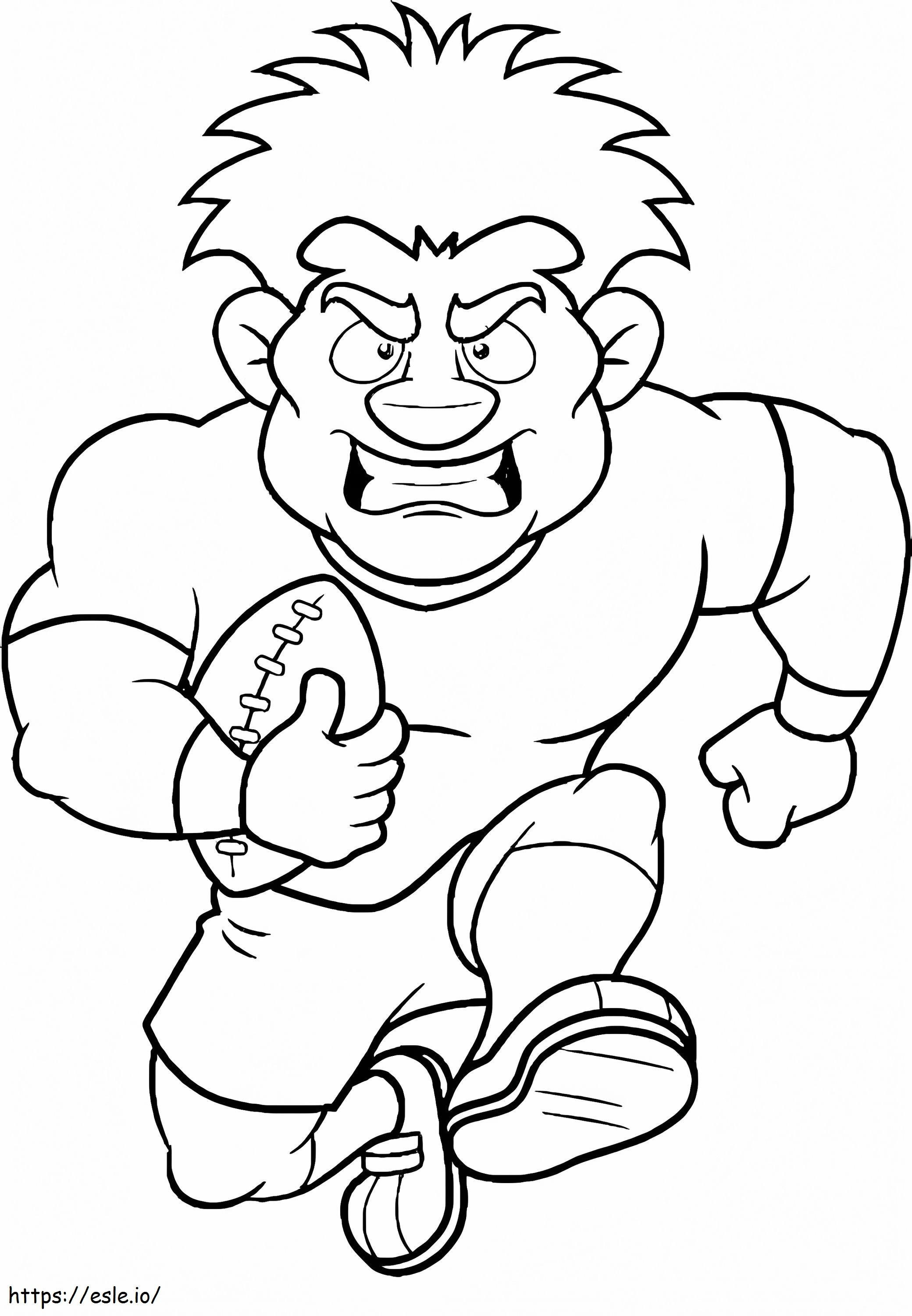 Angry Rugby Player coloring page