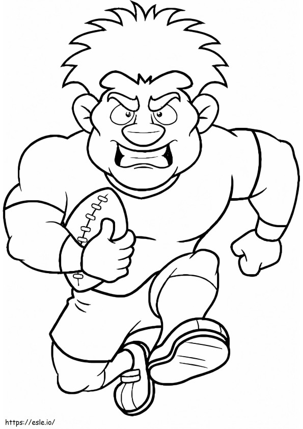 Angry Rugby Player coloring page