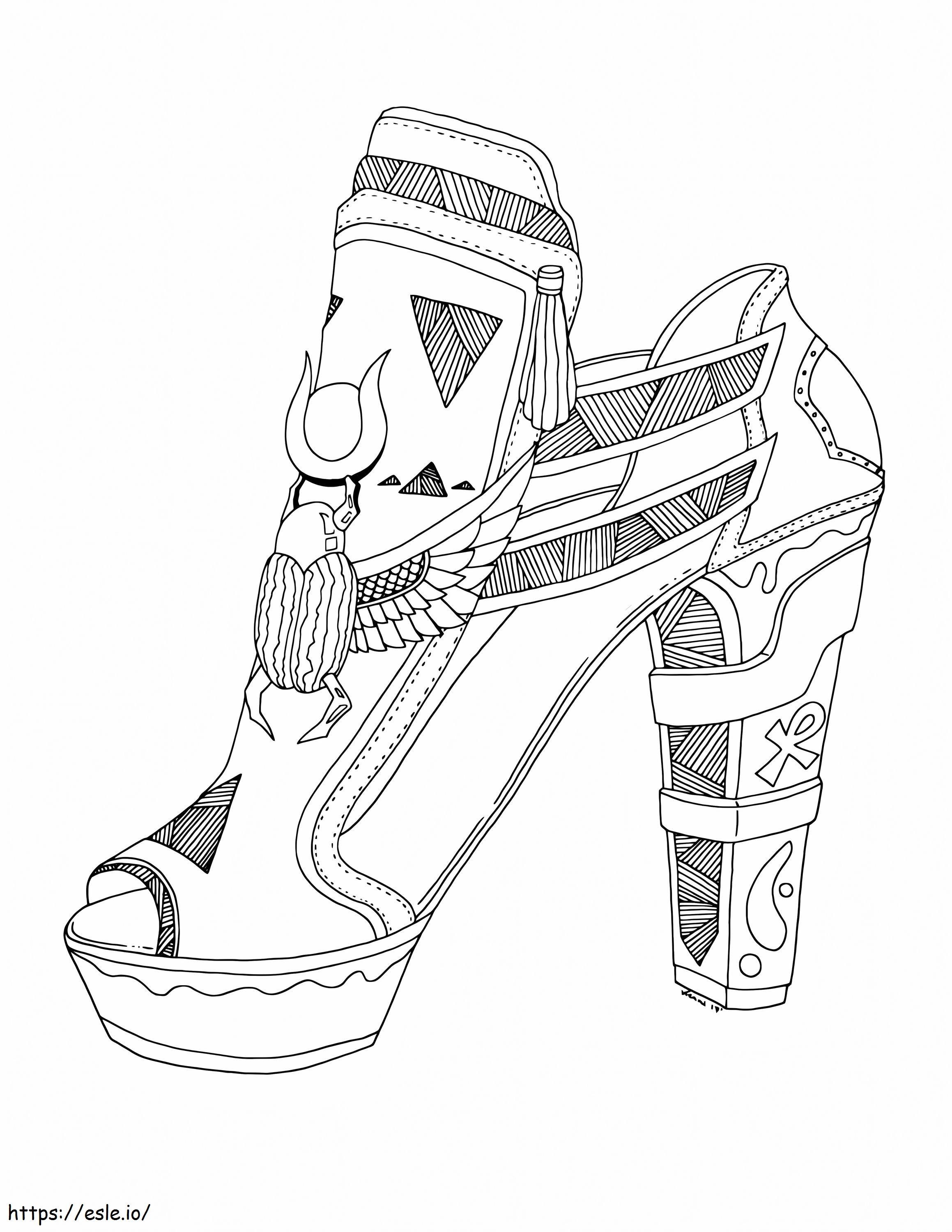 High-Heeled Shoes Coloring Page for Adults