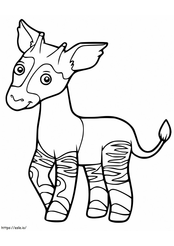 Adorable Okapi coloring page