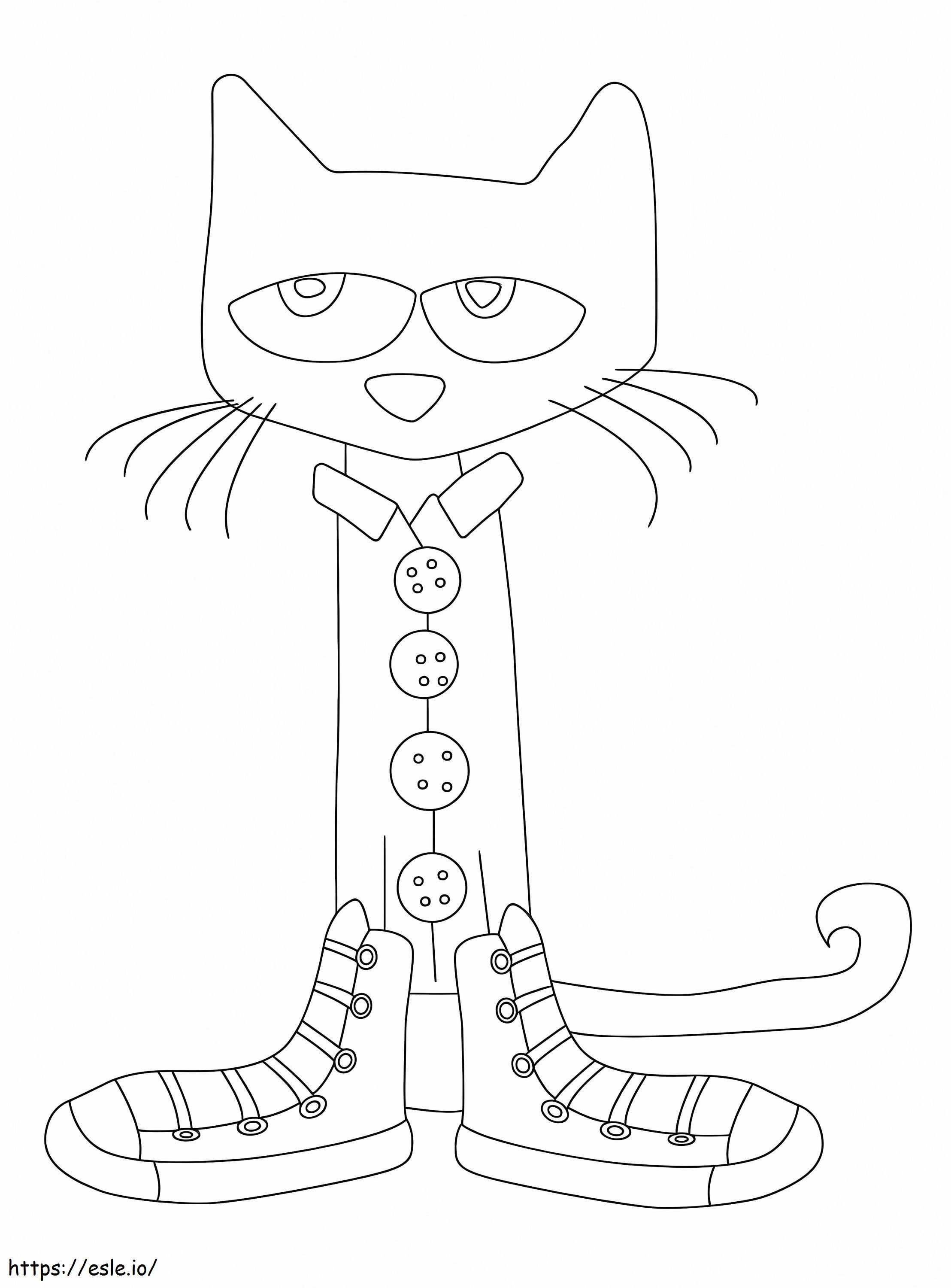 Pete The Cute Cat coloring page