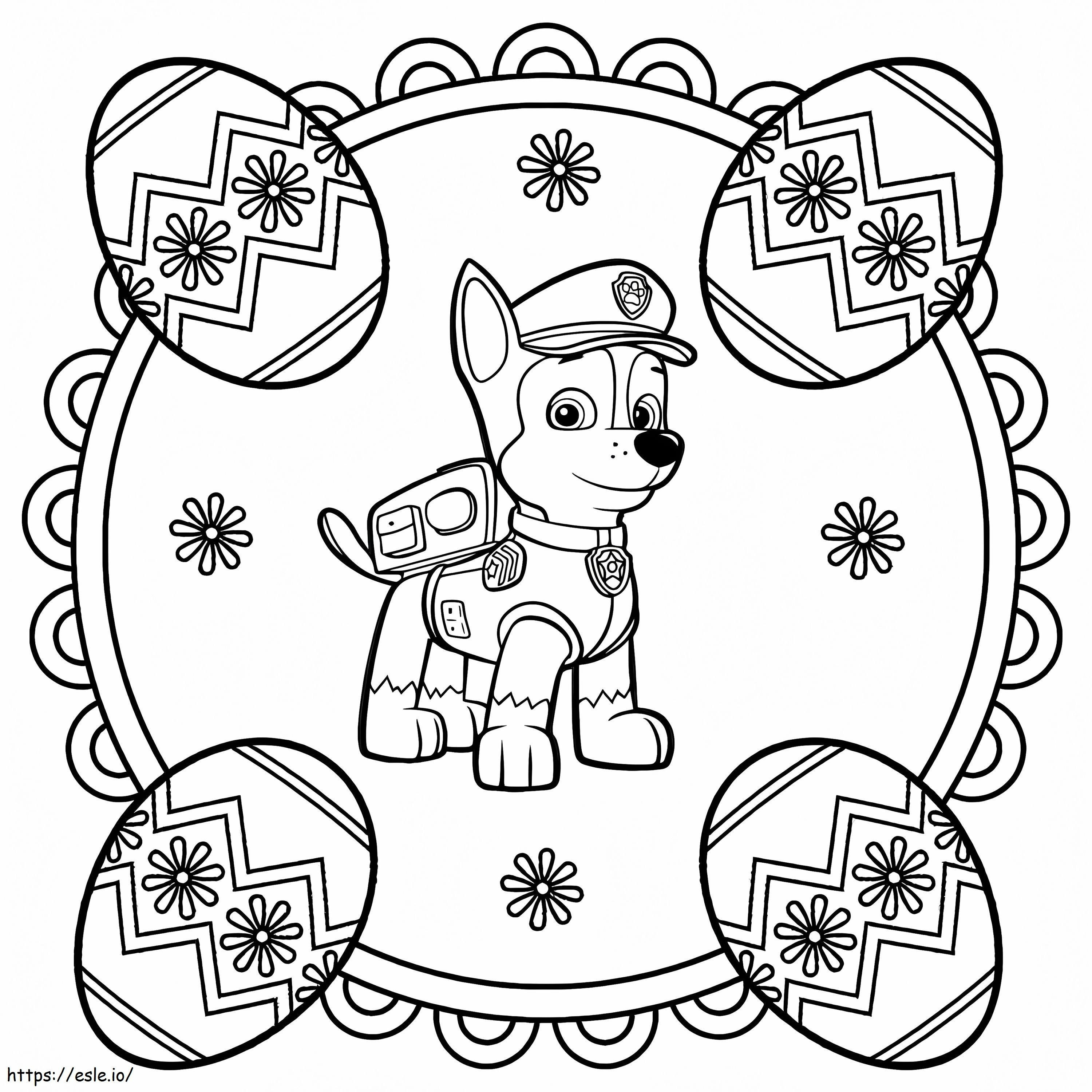 Mandala de Páscoa da Patrulha Canina para colorir
