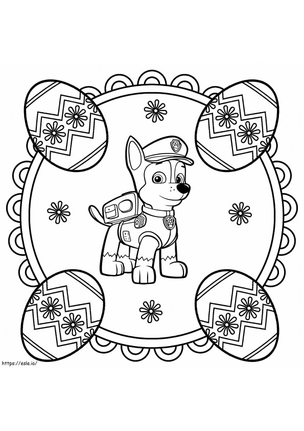 Coloriage Mandala de Pâques Paw Patrol à imprimer dessin