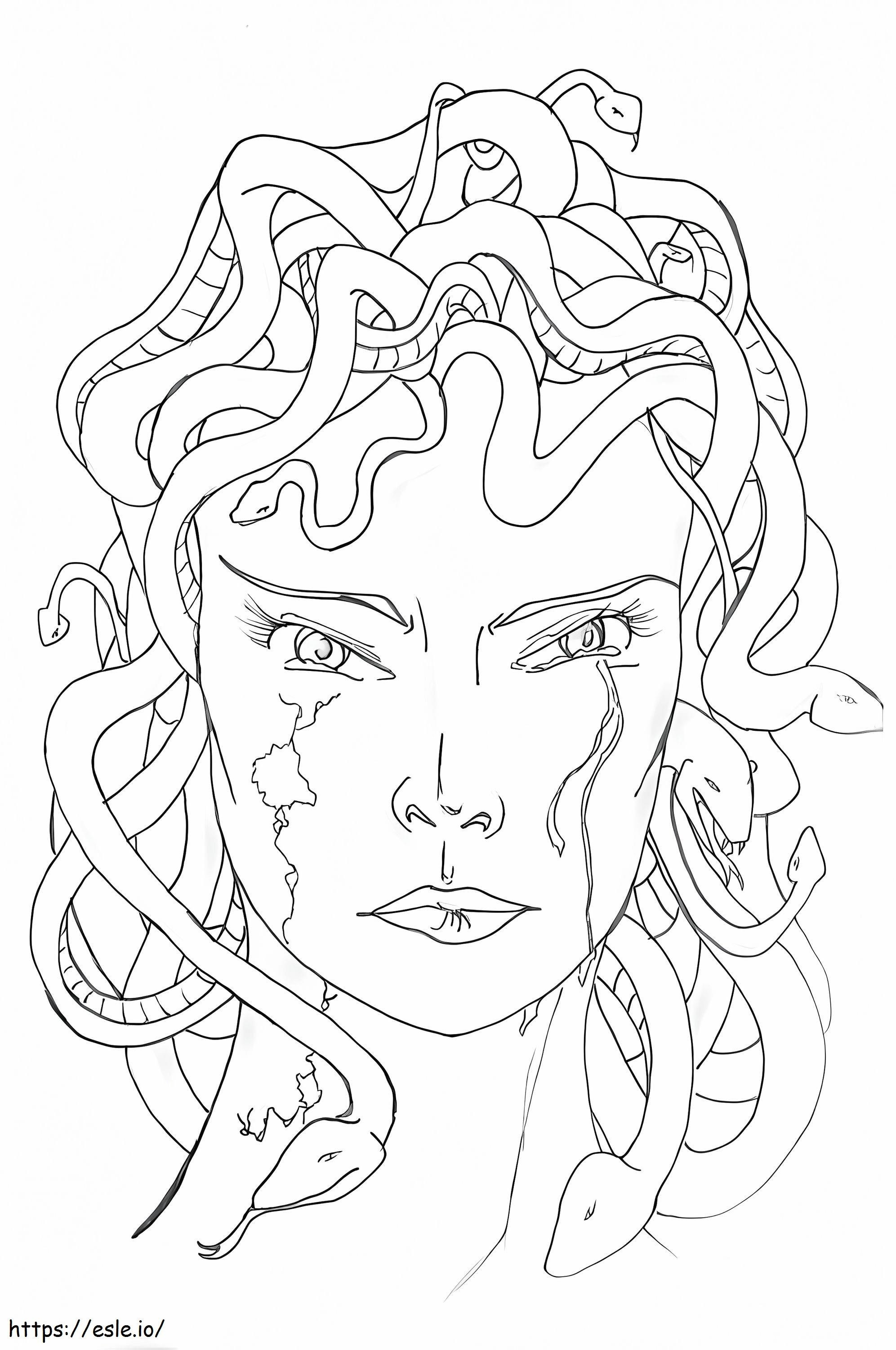 Beautiful Medusa coloring page