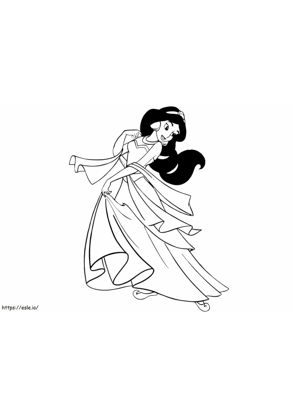 Prinsessa Jasmine värityskuva
