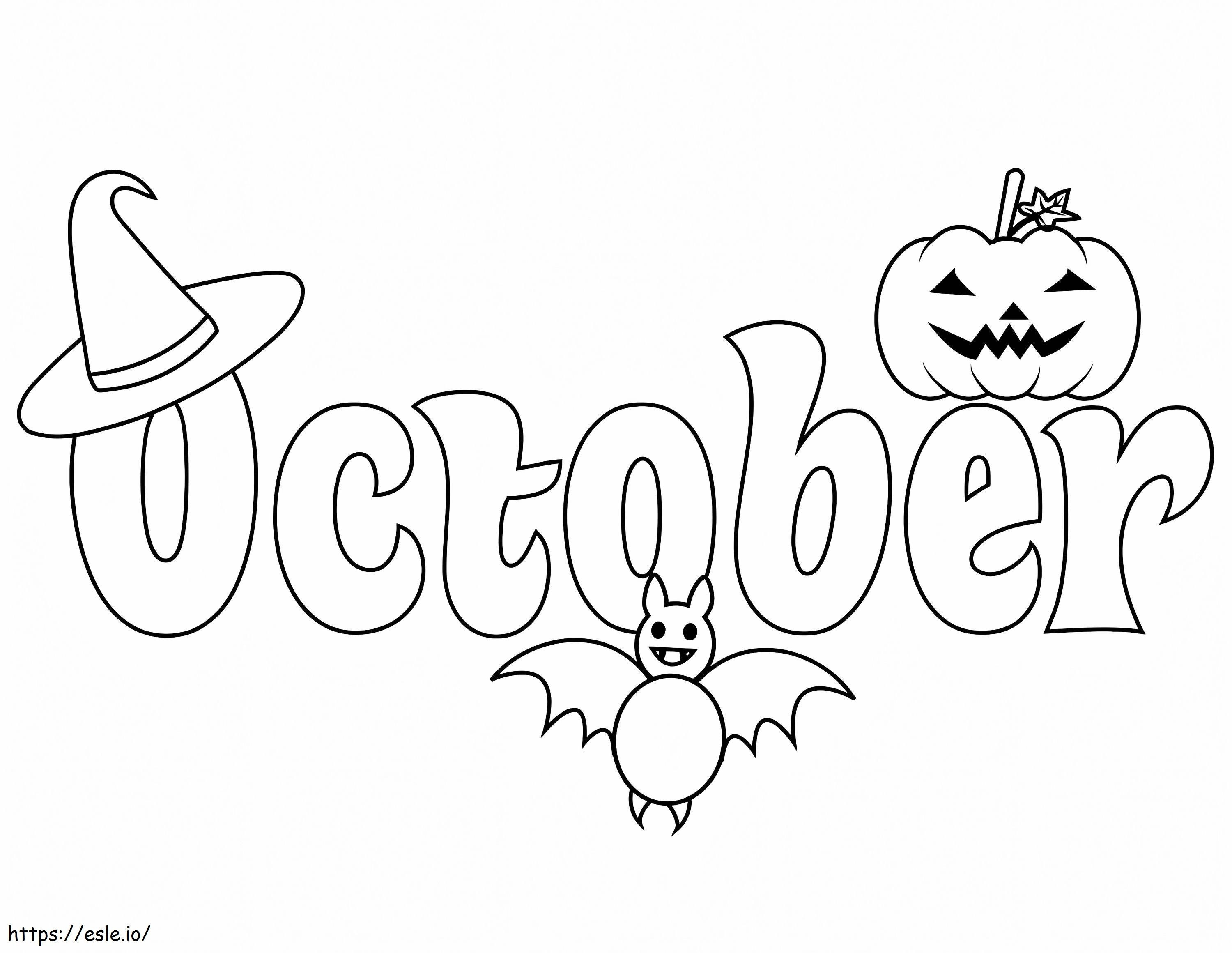 Creepy October coloring page