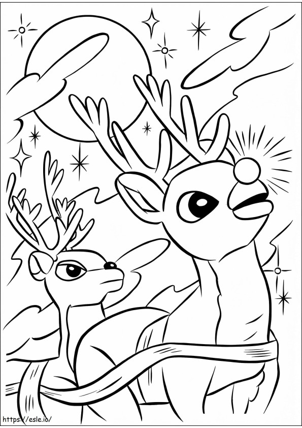 Rudolph, a rena do nariz vermelho 1 para colorir