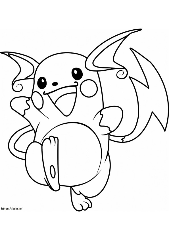 Raichu en Pokémon kleurplaat
